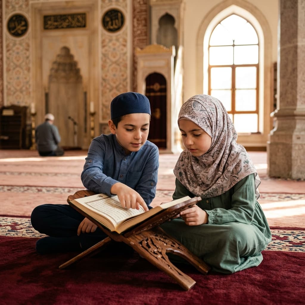 Students learning Quran together